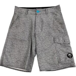 Vans Vanphibian Shorts Mens 32 Gray Microfiber Cargo‎ Hybrid Boardshort 34x10